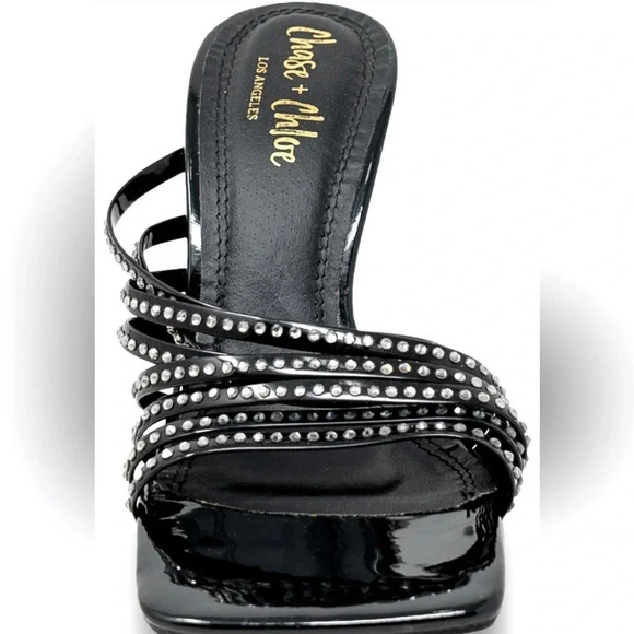 Chase and Chloe Women Nyra Crystal, Square toe Stiletto heel Lucite straps NWOT - Picture 8 of 14